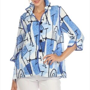 Moonlight Jacket Top 3724 Button Front Size XL Lagenlook Art to Wear
